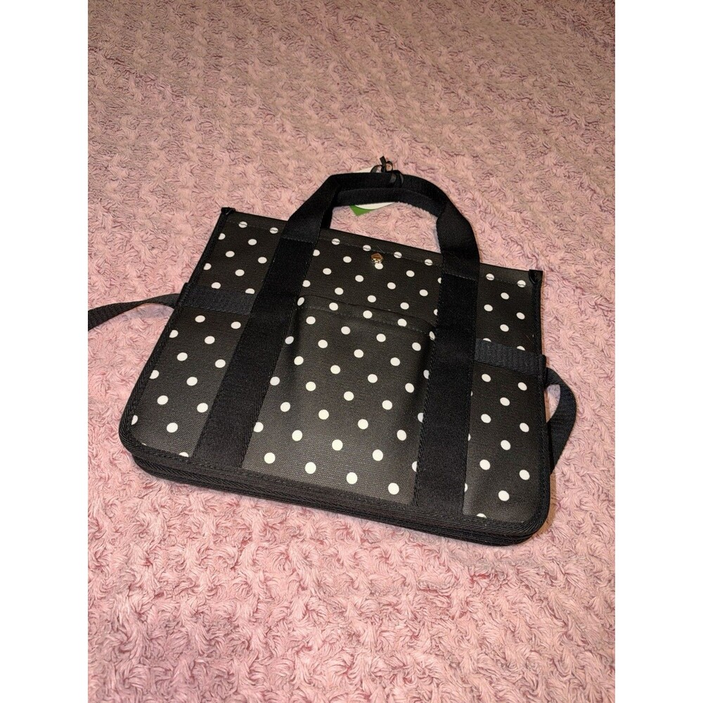NWT Kate Spade Polka Dot Canvas Car Organizer Tote Bag, Target, Black/White